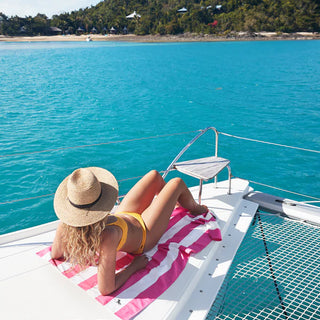 Phi Phi Pink XL Stripe Quick Dry Beach Towel - Personalization Included