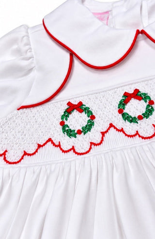 Petit Bebe Girl's Wreath White Knit Dress