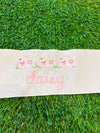 Easter Basket Ribbon - Pink Bunnies with Name