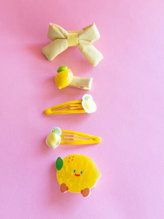 Lemon Puffy Bow Set - J.A. Whitney