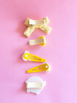 Lemon Puffy Bow Set - J.A. Whitney