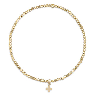 egirl Classic Gold 2mm Bracelet - Signature Cross Small Gold Charm - J.A. Whitney