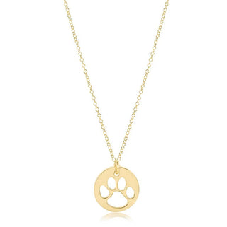 egirl 14" Necklace Gold - Paw Print Gold Disc - J.A. Whitney