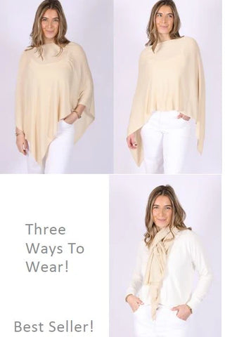 Bamboo Poncho - Sand