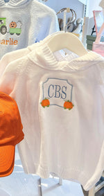 White Zip Back Hoodie w/Raglan Sleeve  - Personalization Included