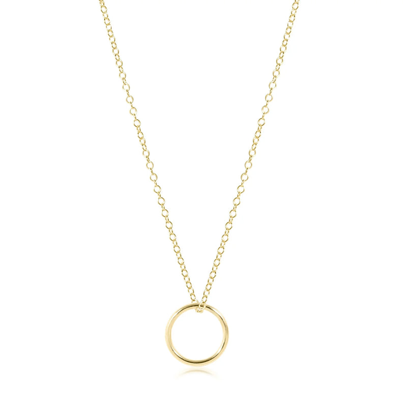 16" Necklace Gold - Halo Gold Charm