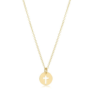 16" Necklace Gold - Blessed Small Gold Disc - J.A. Whitney