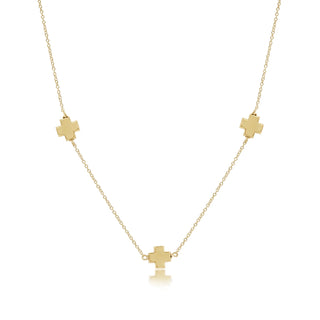 17" Choker Simplicity Chain Gold - Signature Cross Gold