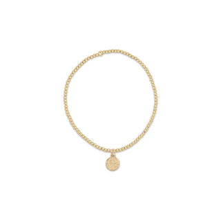Classic Gold 2MM Bead Bracelet Blessing Small Gold Disc by enewton