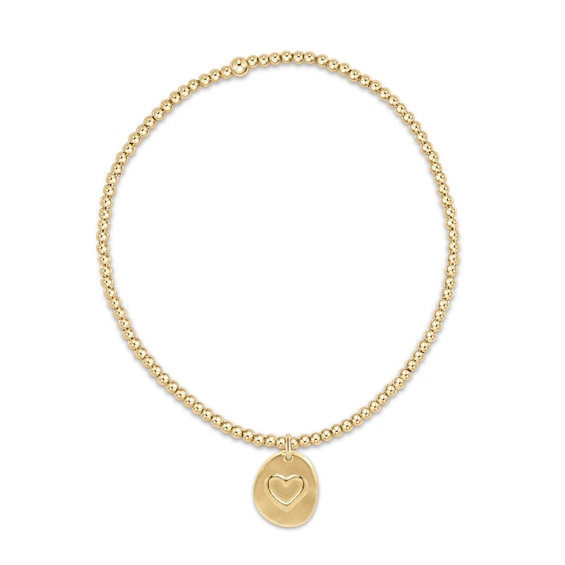 Classic Gold 2mm Bead Bracelet - Inspire Love Small Gold Charm
