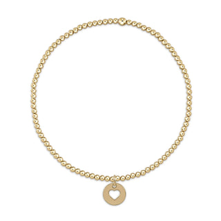 Classic Gold 2mm Bead Bracelet - Love Small Gold Disc - J.A. Whitney