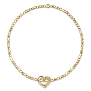 Classic Gold 2MM Bead Bracelet Love Small Gold Charm by enewton