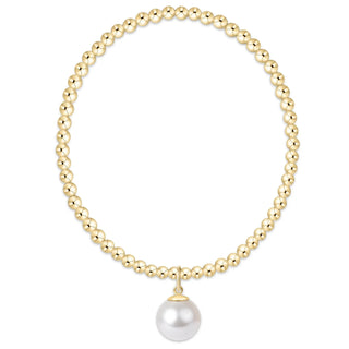 Classic Gold 3MM Bracelet - Classic Pearl 10MM Charm
