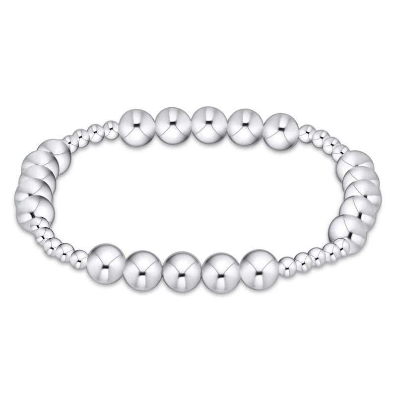 Classic Blissful Pattern 3mm Bead Bracelet - 6mm Sterling