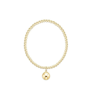Classic Gold 3MM Bracelet - Classic Gold 10MM Charm - J.A. Whitney