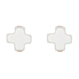 Signature Cross Stud - Off White