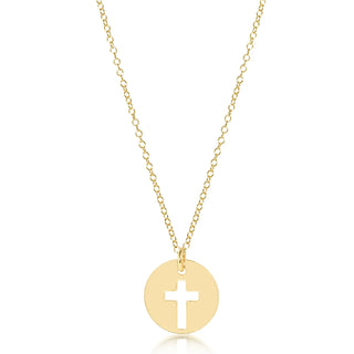 egirl 14" Necklace Gold - Blessed Gold Disc - J.A. Whitney
