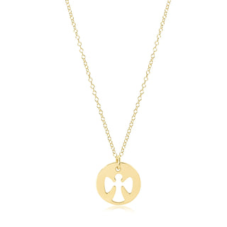 egirl 14" Necklace Gold - Guardian Angel Gold Disc - J.A. Whitney