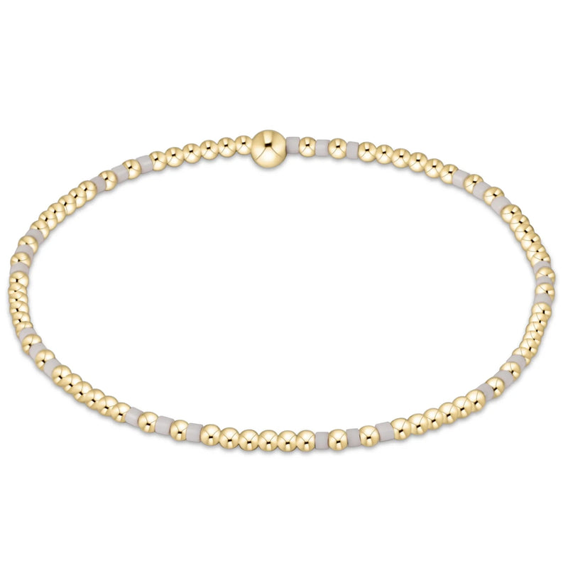 Gameday Hope Joy Pattern 2mm Bead Bracelet - White