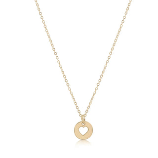16" Necklace Gold - Love Small Gold Disc - J.A. Whitney