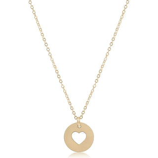 16" Necklace Gold - Love Gold Disc - J.A. Whitney