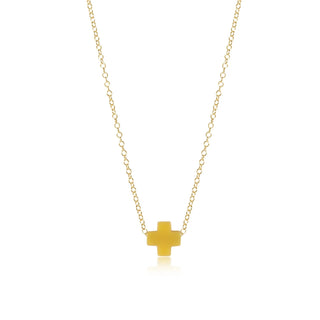 16" Necklace Gold - Signature Cross Canary - J.A. Whitney