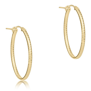 Oval gold 1" Hoop - Textured - J.A. Whitney