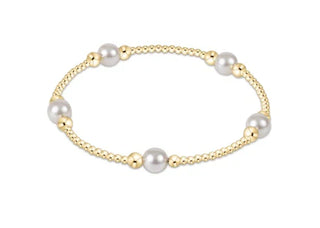 Purpose Pearl 6MM Bead Bracelet Gold by enewton