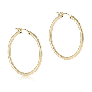 Round Gold 1.25" Hoop - Textured - J.A. Whitney