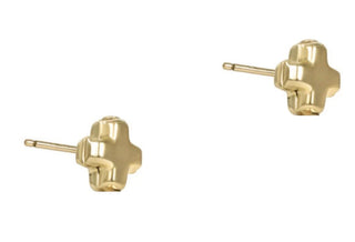 Signature Cross Small Gold Stud - Gold - J.A. Whitney