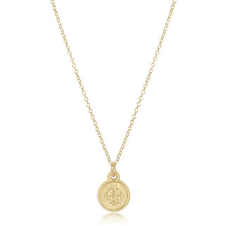 16" Necklace Gold - Blessing Small Gold Disc - J.A. Whitney
