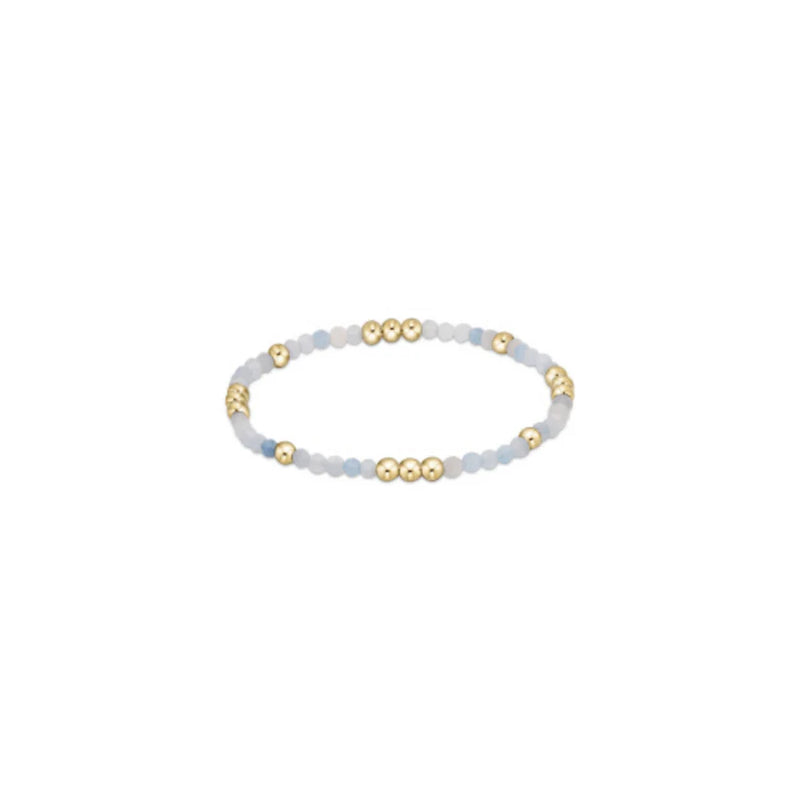 Worthy Pattern 3mm Bead Bracelet - Aquamarine