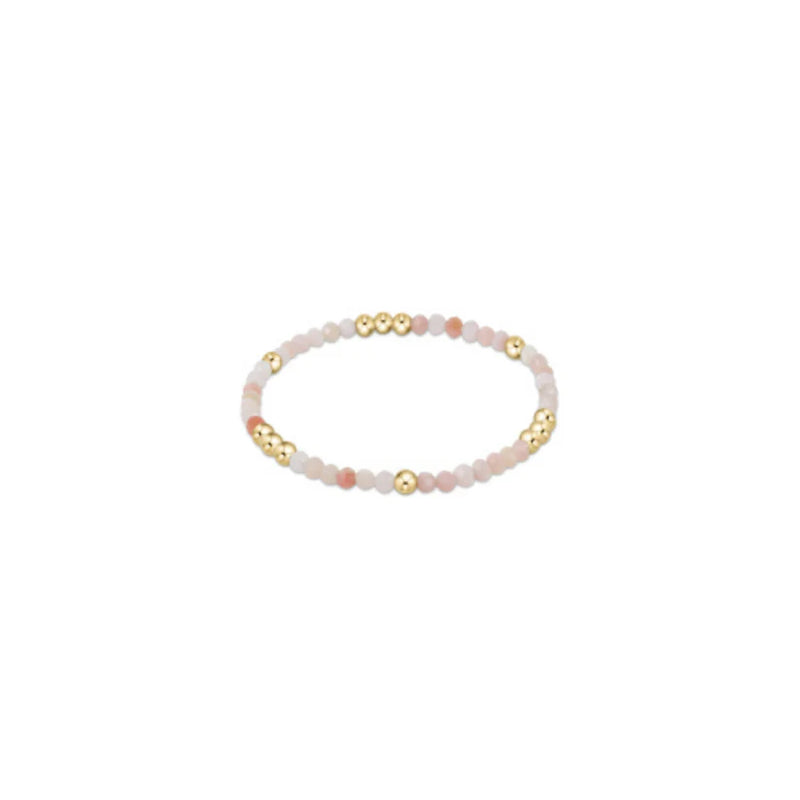 Worthy Pattern 3mm Bead Bracelet - Pink Opal