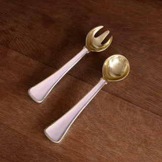 Encanto Soho Salad Servers - Camelia & White