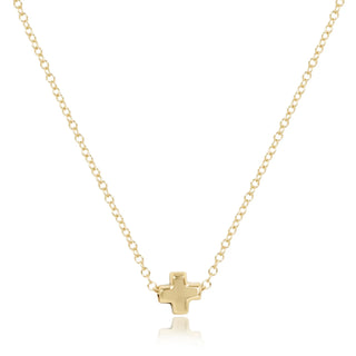 16" Necklace Gold - Signature Cross Small Gold