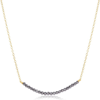16" Necklace Gold - Beaded Bliss Silver Faceted Hematite - J.A. Whitney