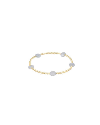 Admire Small Gem 2mm Gold Bracelet - Aquamarine - J.A. Whitney