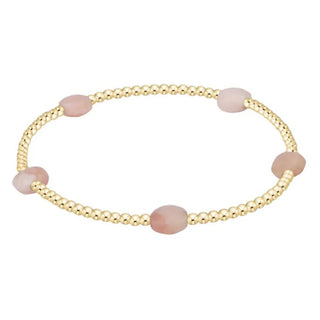 Admire Small Gem 2mm Gold Bracelet - Pink Opal - J.A. Whitney
