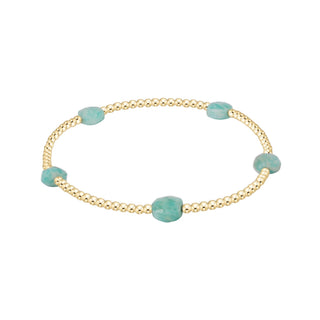 Admire Small Gem 2mm Gold Bracelet - Amazonite - J.A. Whitney