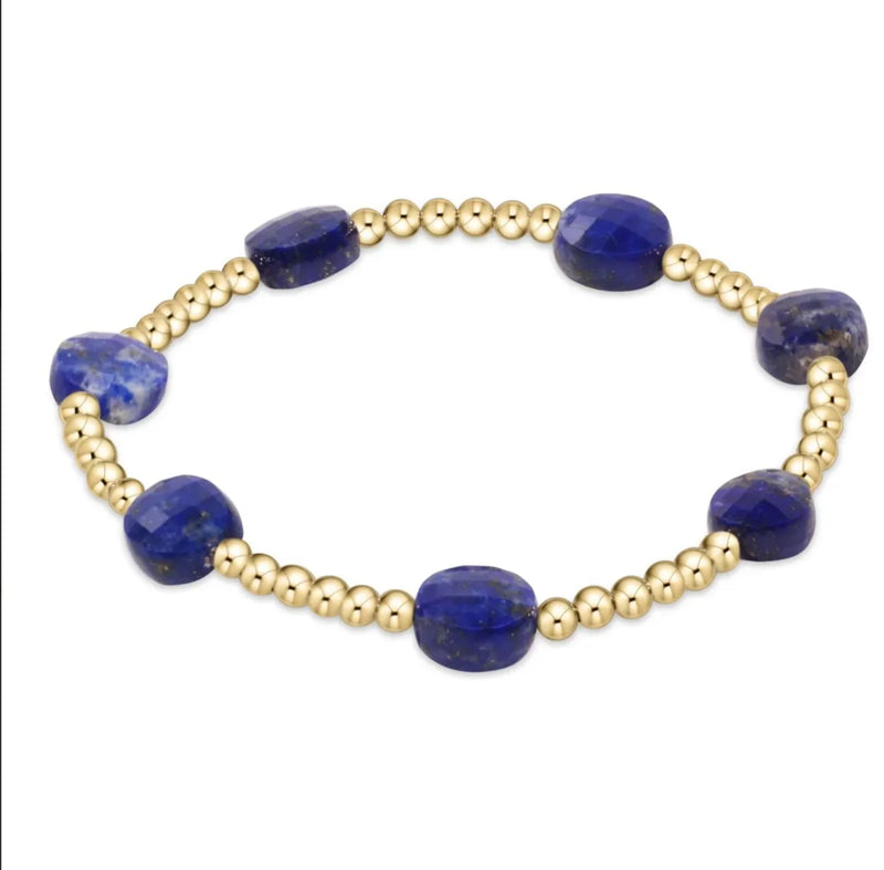 Admire Gold 3mm Bead Bracelet - Lapis