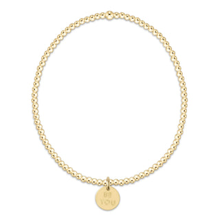 Classic Gold 2mm Bracelet - be you. small gold word disc
