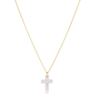 16" Necklace Gold - Blessed Crystal Charm - J.A. Whitney