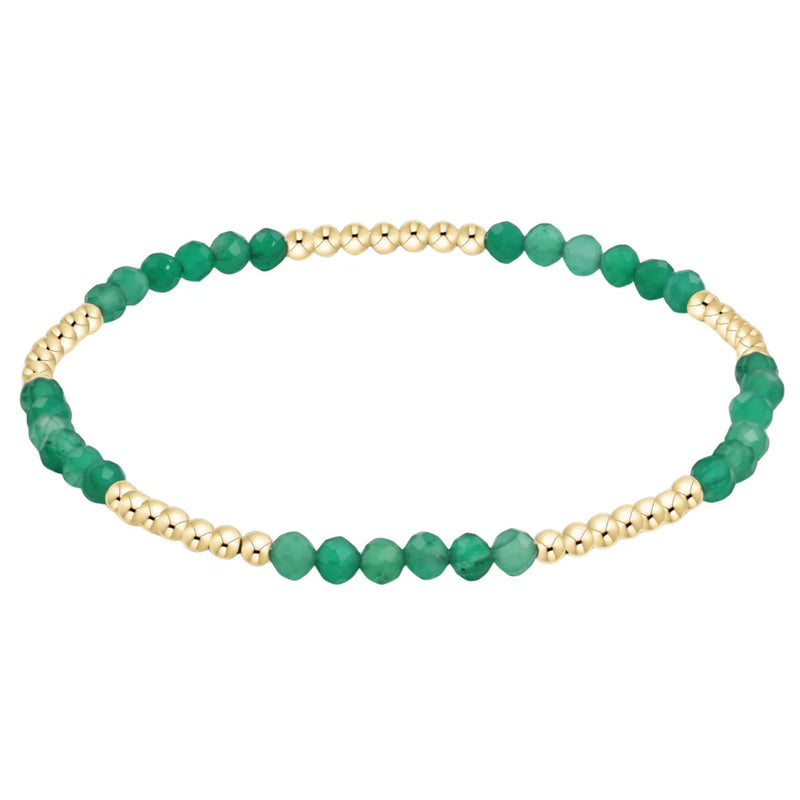 Blissful Pattern 2.5mm Bead Bracelet - Green Onyx