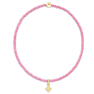 Hope Classic Bubblegum Bracelet - Signature Cross Small Gold Charm - J.A. Whitney
