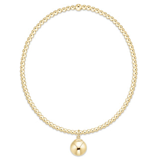 Classic Gold 2MM Bracelet - Classic Gold 8MM Charm - J.A. Whitney