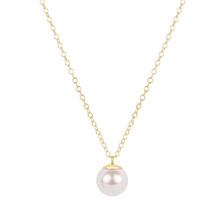 16" Necklace Gold - Classic Pearl 10mm Charm - J.A. Whitney