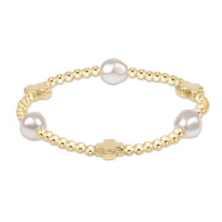 Signature Cross Gold Admire Pearl 3MM Gold Bracelet
