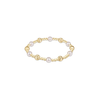 Dignity Sincerity Gold 6mm Bracelet - Pearl