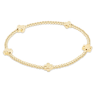 egirl Signature Cross Small 2mm Gold Bracelet - Gold - J.A. Whitney