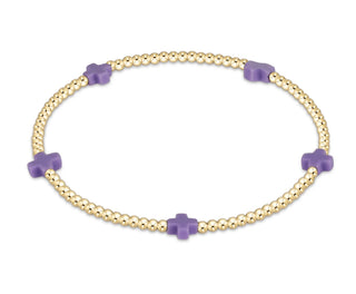 egirl Signature Cross Small 2mm Gold Bracelet - Purple - J.A. Whitney
